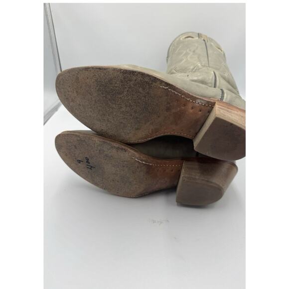 Gold Label TONY LAMA Mens Size 9 D Grey Leather Bockaroo Cowboy Western Boots - Picture 6 of 9